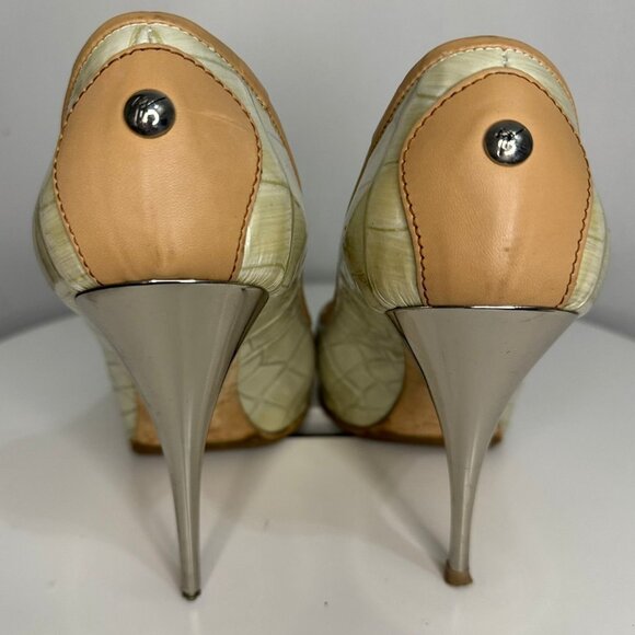 Giuseppe Zanotti Croc-Embossed Open Toe Pumps | Made in Italy | Size EU 41 - Picture 2 of 7